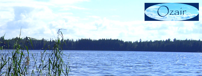 Ozair – järvimaisema ja yrityksen logo